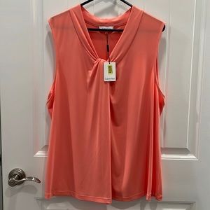 Calvin Klein NWT Coral Sleeveless Shirt 2X
